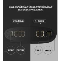 Escobarista Dijital Hassas Terazi Led Ekranlı Zamanlayıcılı Kahve Tartısı