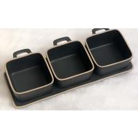 PORLAND STYLE BLACK STONE 3 'LÜ KARE KASE VE ALTLIK - SİYAH