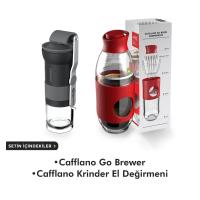 Horecamark Cafflano Avantajlı SET 2 Cafflano Krinder El Değirmeni Cafflano Go Brew Kahve Demleme Ekipmanı