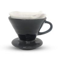 Horecamark V60 Pro Coffeer Set Seramik V60 Cam Servis Potu 100 Adet Hario Filtre Kağıdı Metal Dripper Standı ve Metal Filtre Kağıdı Tutucu