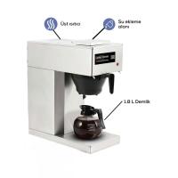 Horecamark Paslanmaz Çelik Profesyonel Filtre Kahve Makinesi 1,8 Litre Tek Cam Potlu