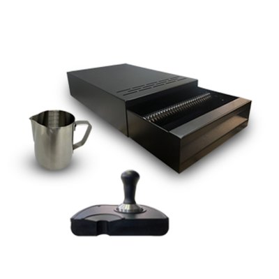 Horecamark Barista ECO SET Profesyonel Barista Hazırlık Ekipman Seti Posa Çekmecesi Tamper Pitcher 600 ml Tamper Matı