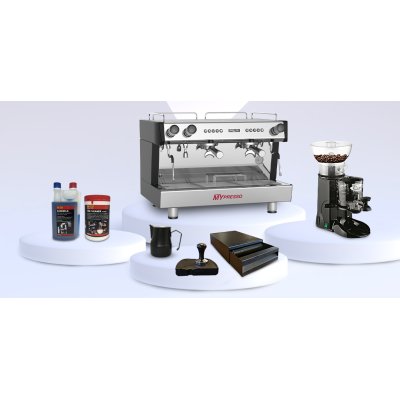 HORECAMARK CAFE SET MEX Kafe Ekipman Seti Mypresso Q2 TC Espresso Makinesi Değirmen Barista Set Temizlik Set