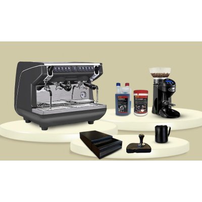 HORECAMARK CAFE SET NSCX Kafe Ekipman Seti Nuova Simonelli Appia Life Compact Espresso Makinesi Otomatik Değirmen Barista Set Temizlik Set