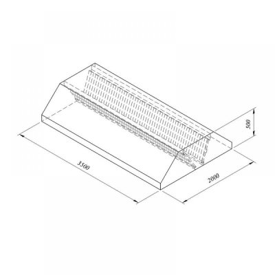 Horecamark Davlumbaz, Orta Tip, Filtreli, 350x200 cm