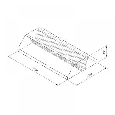 Horecamark Davlumbaz, Orta Tip, Filtreli, 500x250 cm