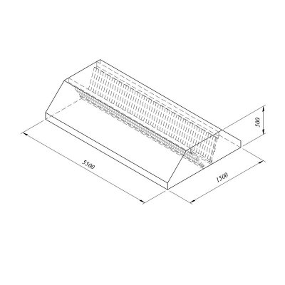 Horecamark Davlumbaz, Orta Tip, Filtreli, 550x150 cm