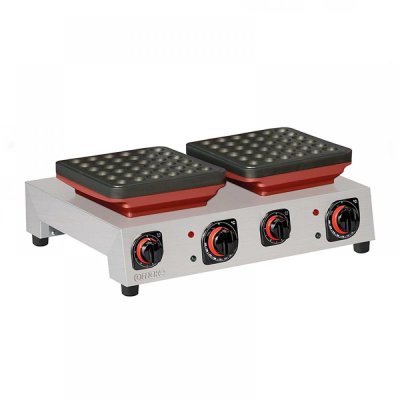 Omake WFL51.E22 Manuel Zamanlayıcılı Büyük Top Poffertjes Çiftli Waffle Makinesi, Elektrikli