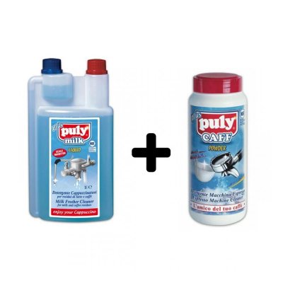 Puly Milk 1000 ml Espresso Makinesi Sıvı Temizleyicisi + PulyCaff Espresso Makinesi Temizlik Tozu 900 Gram