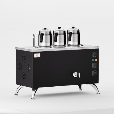 Anka Pro Full Otomatik 3 Demlikli Çay Kazanı, 30 L, Elektrikli, Siyah
