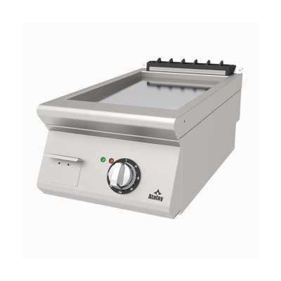 Atalay AEI-473-CR 730 Seri Set Üstü Düz Pleyt Izgara, 40x73x30 cm, Krom, Elektrikli