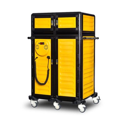 Gastrolley 100/25 İkili Hastane Sıcak Servis Arabası, Isıtmalı+Nötr, 101x79x158 cm