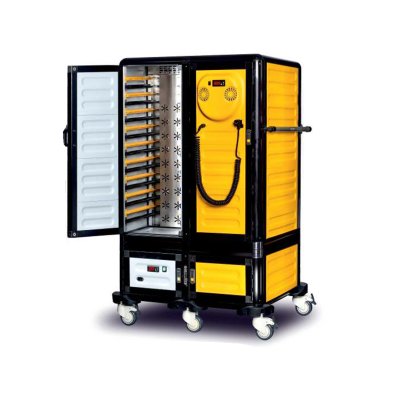 Gastrolley 100/25 İkili Hastane Sıcak Soğuk Servis Arabası, Sıcak+Soğuk, 101x79x158 cm