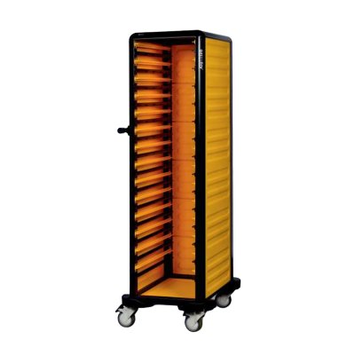 Gastrolley 150 Tekli Gastronorm Küvet Taşıma Arabası, 2 Yanı ve Arkası Kapalı, 53x78x174 cm