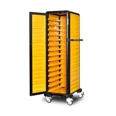 Gastrolley 150 Tekli Servis Tepsi Arabası, 2 Yanı ve Arkası Kapalı, Kapılı, 57x75x174 cm