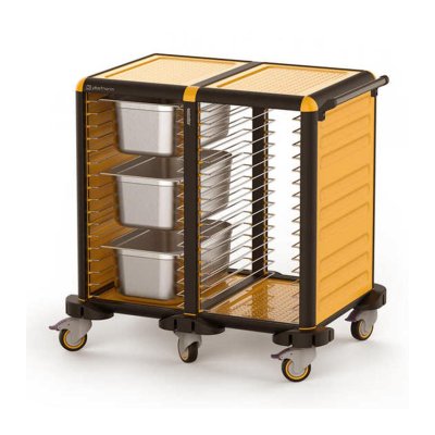 Gastrolley 75 İkili Gastronorm Küvet Taşıma Arabası, 2 Yanı Kapalı, 93x71x99 cm