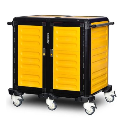 Gastrolley 75 İkili Gn Küvet Taşıma Arabası, 2 Yanı ve Arkası Kapalı, Kapılı, 93x78x99 cm