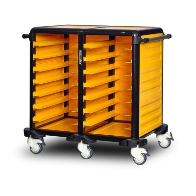 Gastrolley 75 İkili Servis Tepsi Arabası, 2 Yanı ve Arkası Kapalı, 101x71x99 cm