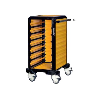 Gastrolley 75 Tekli Gastronorm Küvet Taşıma Arabası, 2 Yanı ve Arkası Kapalı, 53x78x99 cm