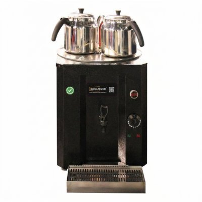 Horecamark CAY01 E11 Çay Makinesi 2 Demlikli Elektrikli 23 Litre Siyah