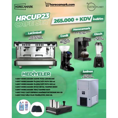 Horecamark HRCUP23 Cafe Set - La Cimbali M23 UP DT/2 TC Tam Otomatik Espresso Makinesi Seti