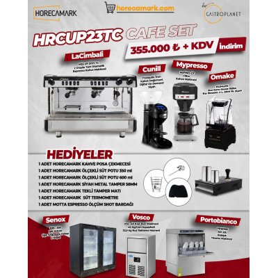 Horecamark HRCUP23TC Cafe Set La Cimbali M23 UP DT/2 TC Tam Otomatik Espresso Makinesi Seti
