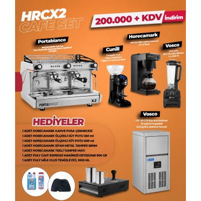 Horecamark HRCX2 Cafe Set - Portabianco BFC OP5.11 SPB OPERA Tam Otomatik Espresso Makinesi Seti