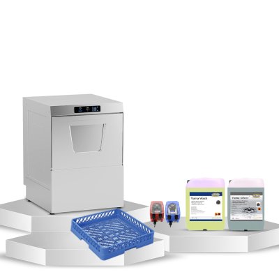 Horecamark Komple Bulaşık Seti - Öztiryakiler OBY500 T Bulaşık Makinesi Drenaj Pompası Deterjan Pompası Parlatıcı Pompası Dahil