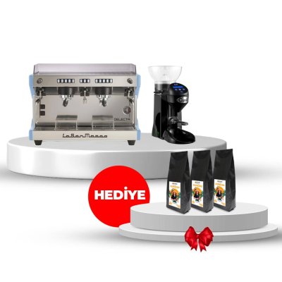 Horecamark La San Marco Set, La San Marco Delecta Tam Otomatik Espresso Kahve Makinesi, Cunill Tranquilo Tron Kahve Değirmeni, 3 x 1 Kg Horecamark Espresso Kahve Çekirdeği