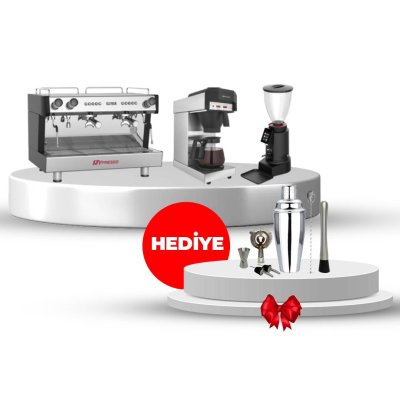 Horecamark Mypresso Set, Mypresso Q2 TC Espresso Makinesi, Mypresso Leon 700, Myfiltro G1,  Hediye Vosco VSC-900B Shaker Kokteyl Seti