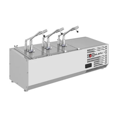 KALANDO  540102 Soğutmalı Paslanmaz Çelik 3'lü 3x5.25 Litre Hazneli Sos Pompası GN 1/4 