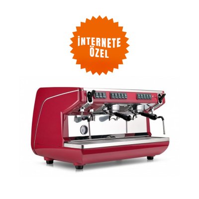 Nuova Simonelli Appia Life Tall Cup Tam Otomatik Espresso Kahve Makinesi, 2 Gruplu, Kırmızı