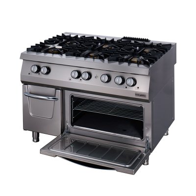 Öztiryakiler  7865.N1.12908.10 Kuzine Fırınlı 900 Seri Gazlı 6 Gözlü Ocak 120x90x85