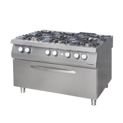 Öztiryakiler  7865.N1.12908.50E Kuzine Büyük Fırınlı 900 Seri Gazlı 6 Gözlü Ocak 120x90x85-Fırın Elektrikli