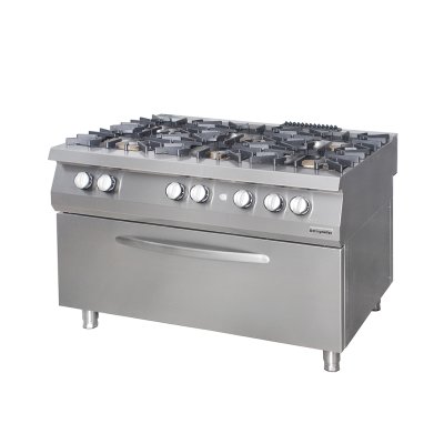 Öztiryakiler 7865.N1.12908.50 Kuzine Büyük Fırınlı 900 Seri Gazlı 6 Gözlü Ocak 120x90x85