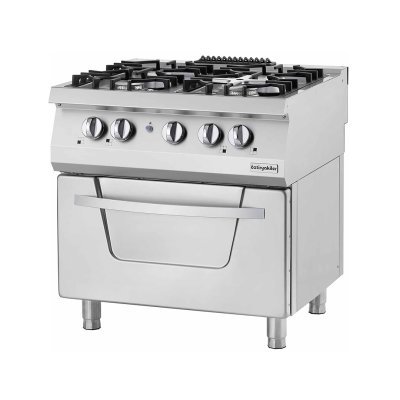 Öztiryakiler 7865.N1.80708.10L Kuzine Fırınlı 700 Seri Gazlı 4 Açık Ateş 80x70x85 (L)-4X6Kw+7Kw Gazlı Fırın