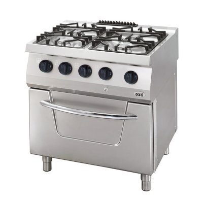 Öztiryakiler 7865.N1.80708.10LS Kuzine Fırınlı 700 Seri Gazlı 4 Açık Ateş 80x70x85 (Ls)-4X7,5Kw+7Kw Gazlı Fırın