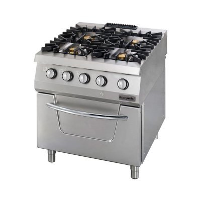Öztiryakiler 7865.N1.80908.10P Kuzine Fırınlı 900 Seri Gazlı 4 Gözlü Ocak 80x90x85 cm (4X10 Kw+8 Kw=48 Kw)