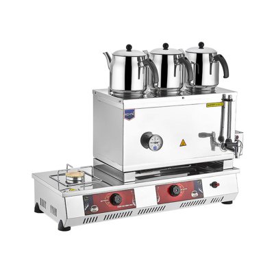 Remta N13E 55 Model Kahveci Takımlı Çay Kazanı, 3 Demlikli, 33 L, Elektrikli+Doğalgazlı
