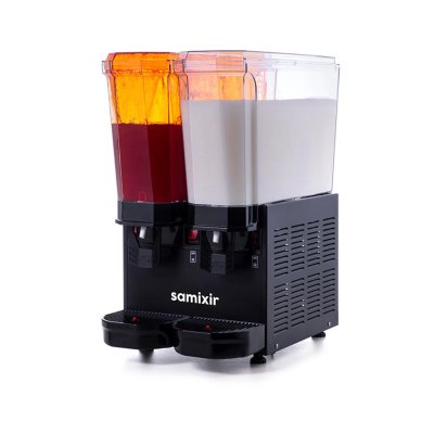 Samixir 40.SMB Klasik Twin Soğuk İçecek Dispenseri, 20+20 L, Fıskiyeli ve Karıştırıcılı, Siyah
