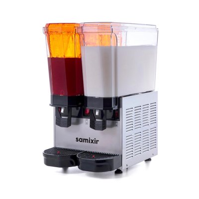 Samixir 40.SMI Klasik Twin Soğuk İçecek Dispenseri, 20+20 L, Fıskiyeli ve Karıştırıcılı, Inox