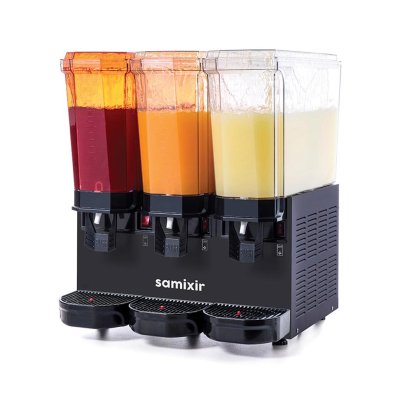 Samixir 60.SSSB Triple Klasik Fıskiyeli Soğuk İçecek Dispenseri, 20+20+20 L, Siyah