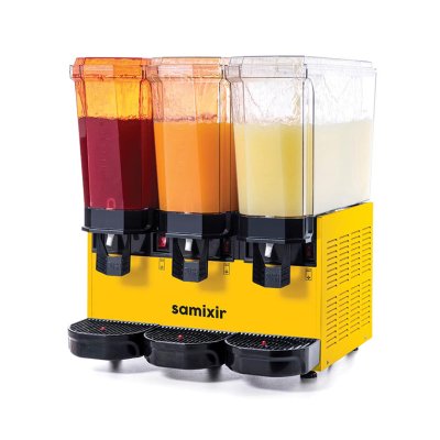 Samixir 60.SSSY Triple Klasik Fıskiyeli Soğuk İçecek Dispenseri, 20+20+20 L, Sarı