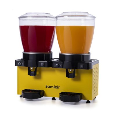 Samixir MM44.AY Panaromik Karıştırıcılı Analog Twin Soğuk İçecek Dispenseri, 22+22 L,  Sarı