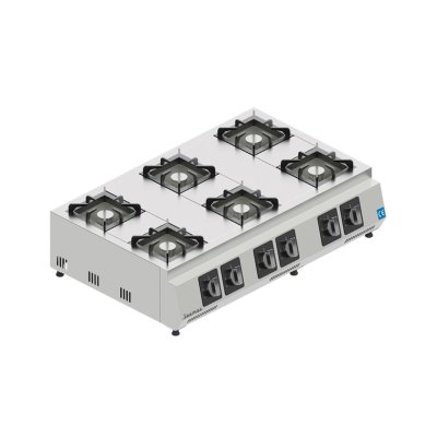 Seamac OG6.LPG Altı Gözlü Set Üstü Ocak, 20x20 cm, LPG