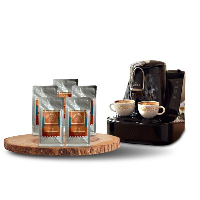 Treecof Türk Kahvesi Seti Türk Kahvesi 250gr 5'li Paket - Arzum OK0040-20 Okka Elite Türk Kahvesi Makinesi