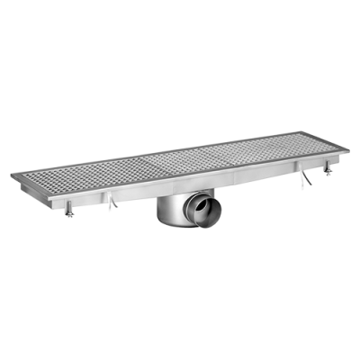 Yer Izgarası Paslanmaz Çelik 30x75 cm , Ortadan Sifon, Yandan Çıkış